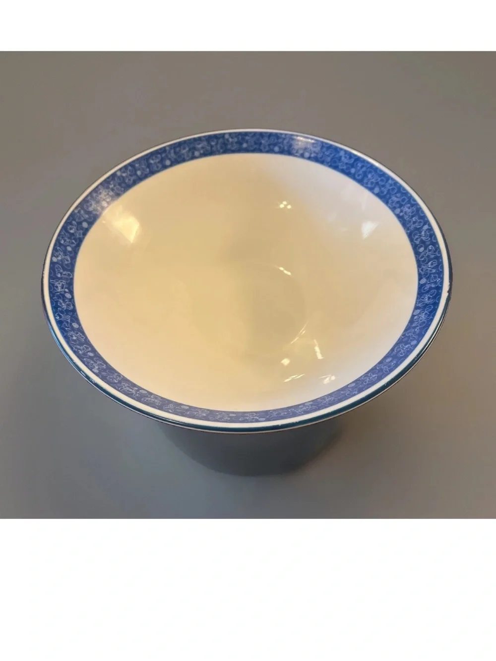 Disney Blue and White StitchTrim Ceramic Serving Bowl